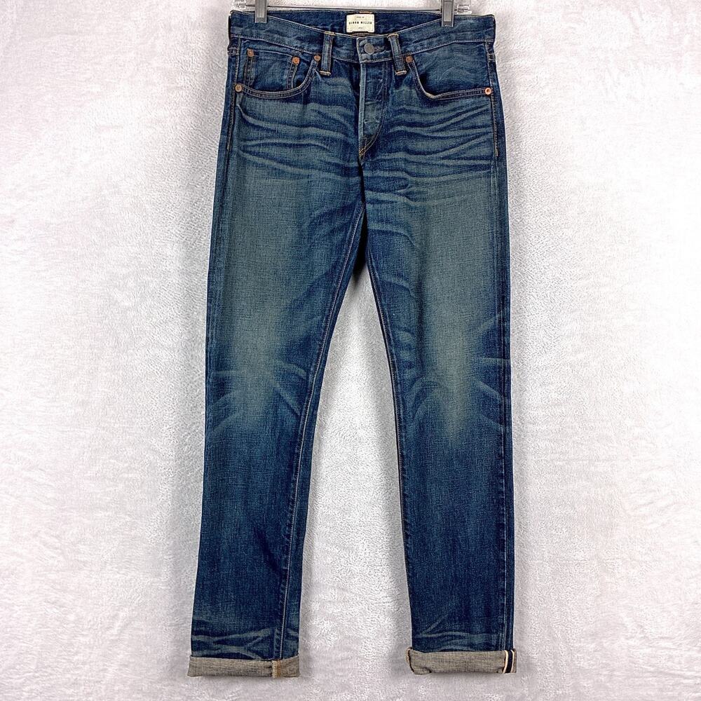 Simon Miller Jeans Mens 29x34 (30x32) Faded Whiskered Selvedge Parkview Slim USA